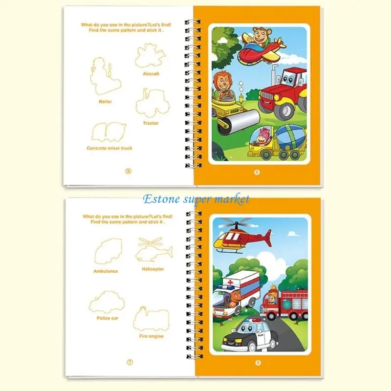 مجموعة دفاتر رسم المياه للأطفال من 090B، مكونة من 6 قطع، لعبة نشاط فني إبداعي مجانية #3