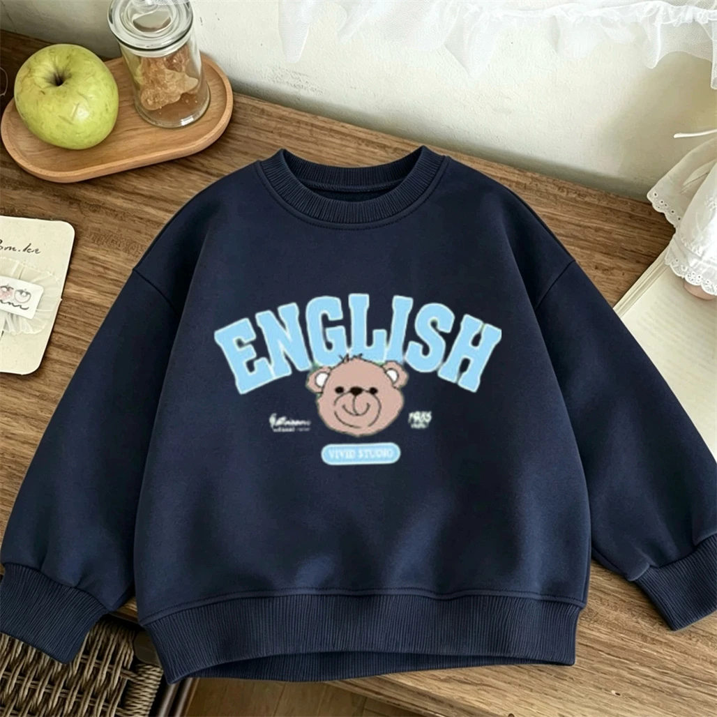 Long-sleeved Tops Spring Child Casual Loose Clothing New Design Printed Hoodies For Boys And Girls Thin Round Neck Pullovers