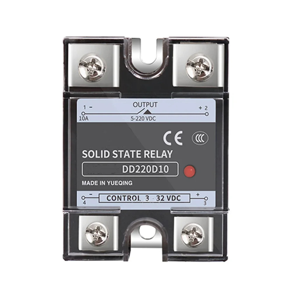 SSR DC Control DC SSR Single Phase Solid State Relay 5-220VDC 3-32VDC Solid State Relay 10DD/20DD/25DD/40DD/50DD/60DD/80DD/100DD