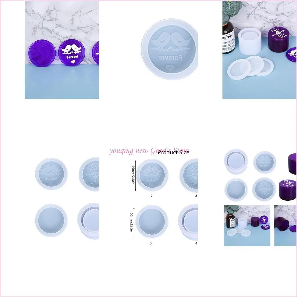 57QA Couple Rings Box Mold Resin Silicone Mold Jewelry Storage Box Epoxy Resin Mold for Diy Craft Ring Jewelry Storage