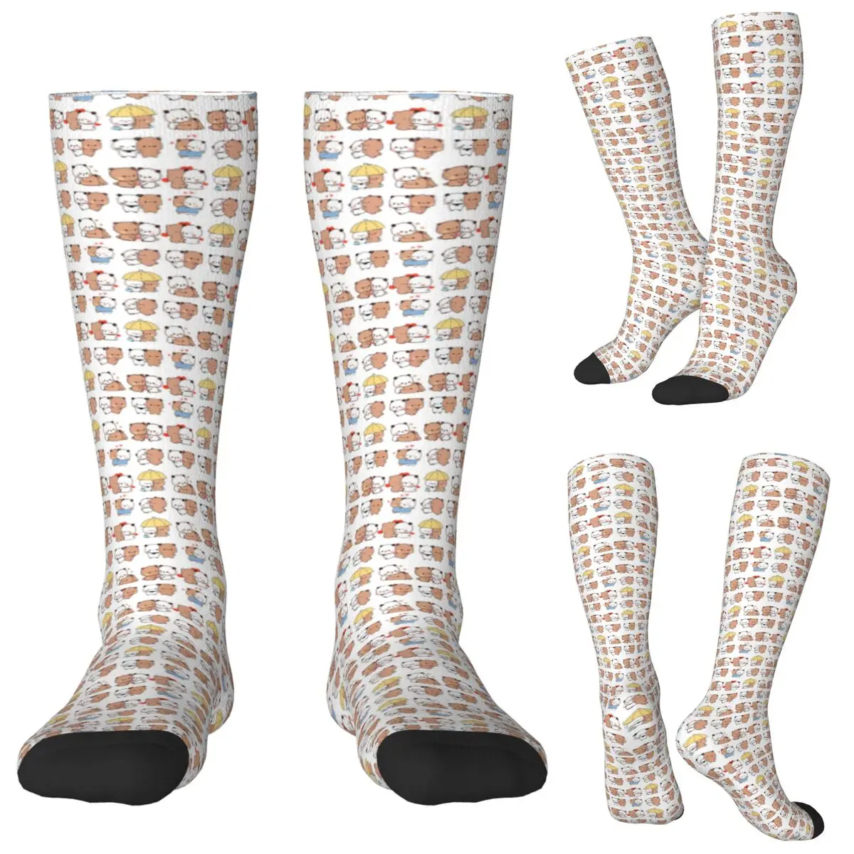 

Носки Bubu Dudu с медведем и пандой, чулки в стиле Харадзюку, всесезонные длинные носки, аксессуары для мужчин и женщин, подарок на день рождения