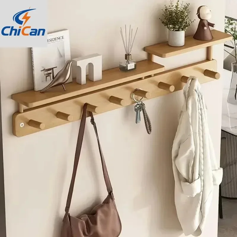 

【Hot】Wall Bamboo Clothes Hanger Simple Creative Organizer Coat Racks Storage Bedroom Coat Rack Living Room Shelf Furnitur
