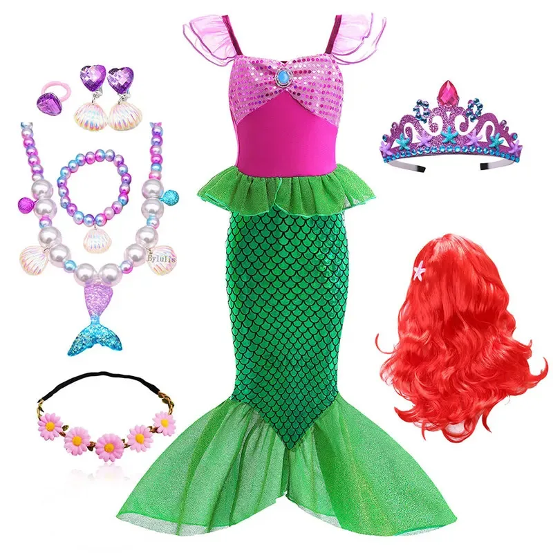 

Girl Princess Mermaid Ariel Costume for Girls Kids Cosplay Children Carnival Birthday Party Prom Clothes Summer Dress Vestido
