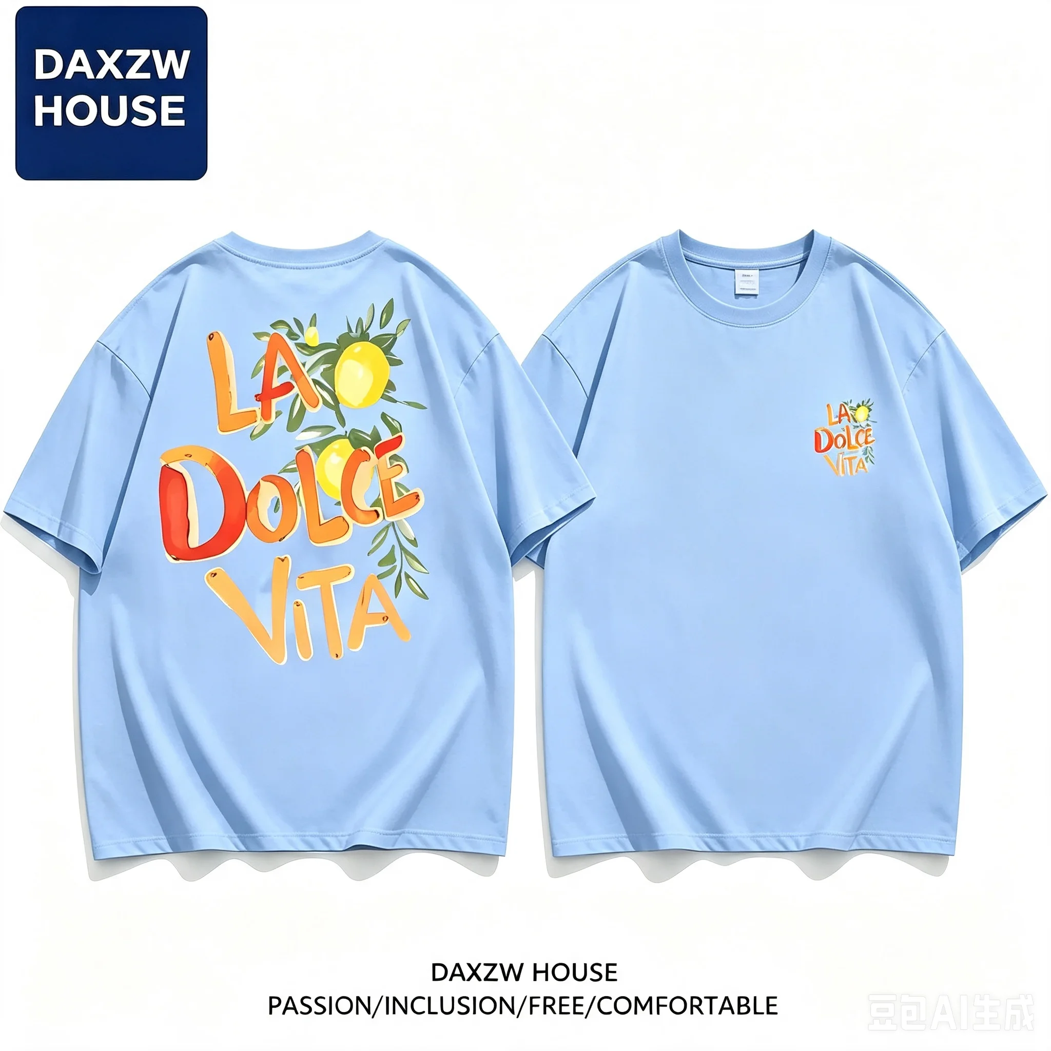 _La Dolce Vita_ Lemon Art Print on Premium Soft Cotton Mens T Shirt Perfect for Summer Casual Vacation Style Fashion Unisex 2026