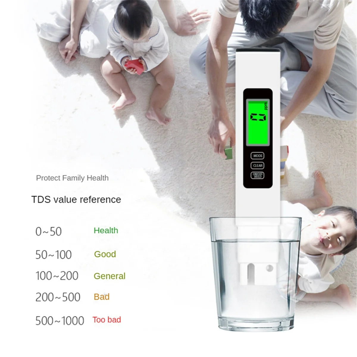 

RA-Tds Meter Digital Water Tester - 4 in 1 Quick & Accurate TDS Temperature(°C, °F) & EC Meter,Water Quality
