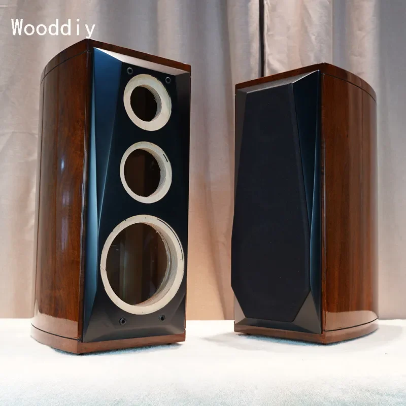 Master Huang 6.5inch 8inch Three-Way Waist Drum 2-Piece Solid Wood Curved Speaker Empty Cabinet Beveled Piano Lacquer High Gloss