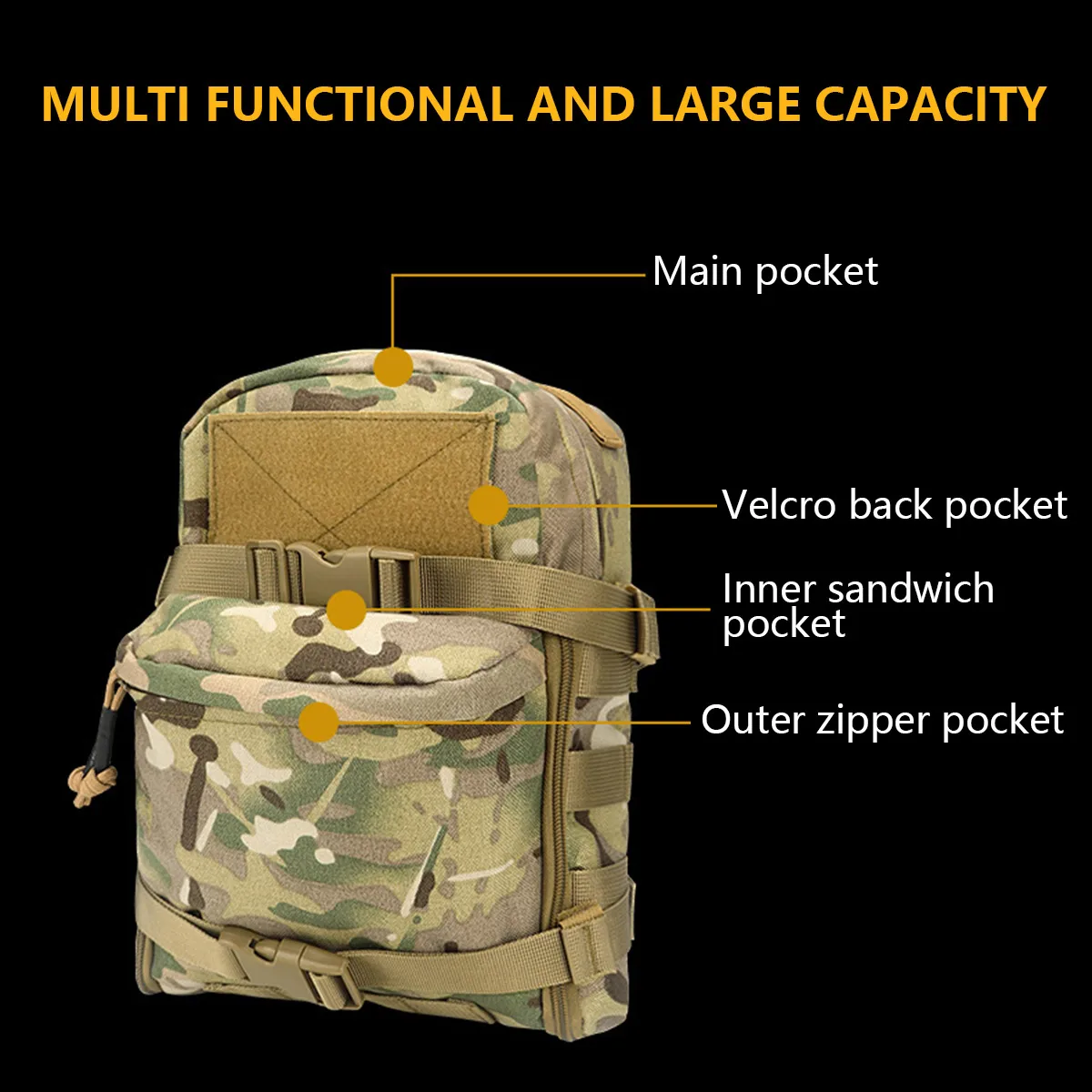 تكتيك على ظهره المياه المثانة الناقل سستة الحقيبة في الهواء الطلق التخييم التدريب سترة صيد الظهر لوحة الناقل كيس الماء