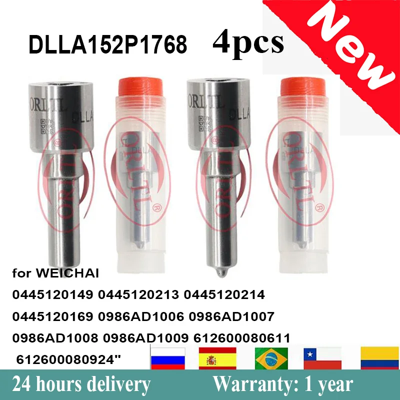 

For 0445120169 0 445 120 169 0986AD1006 DLLA152P1768 (0433172078) High Quality Injector Nozzle 4PCS