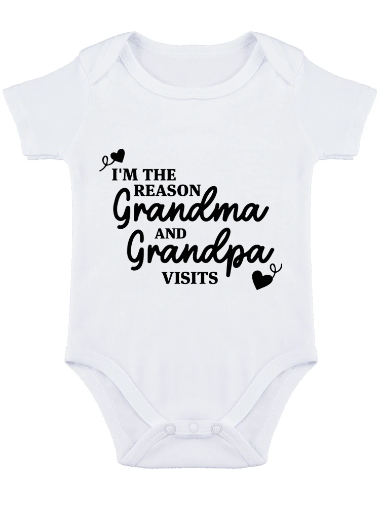 I’m the Reason Grandma and Grandpa Visits ，Baby Bodysuit Funny Baby onesie Cute Adorable Newborn Clothing