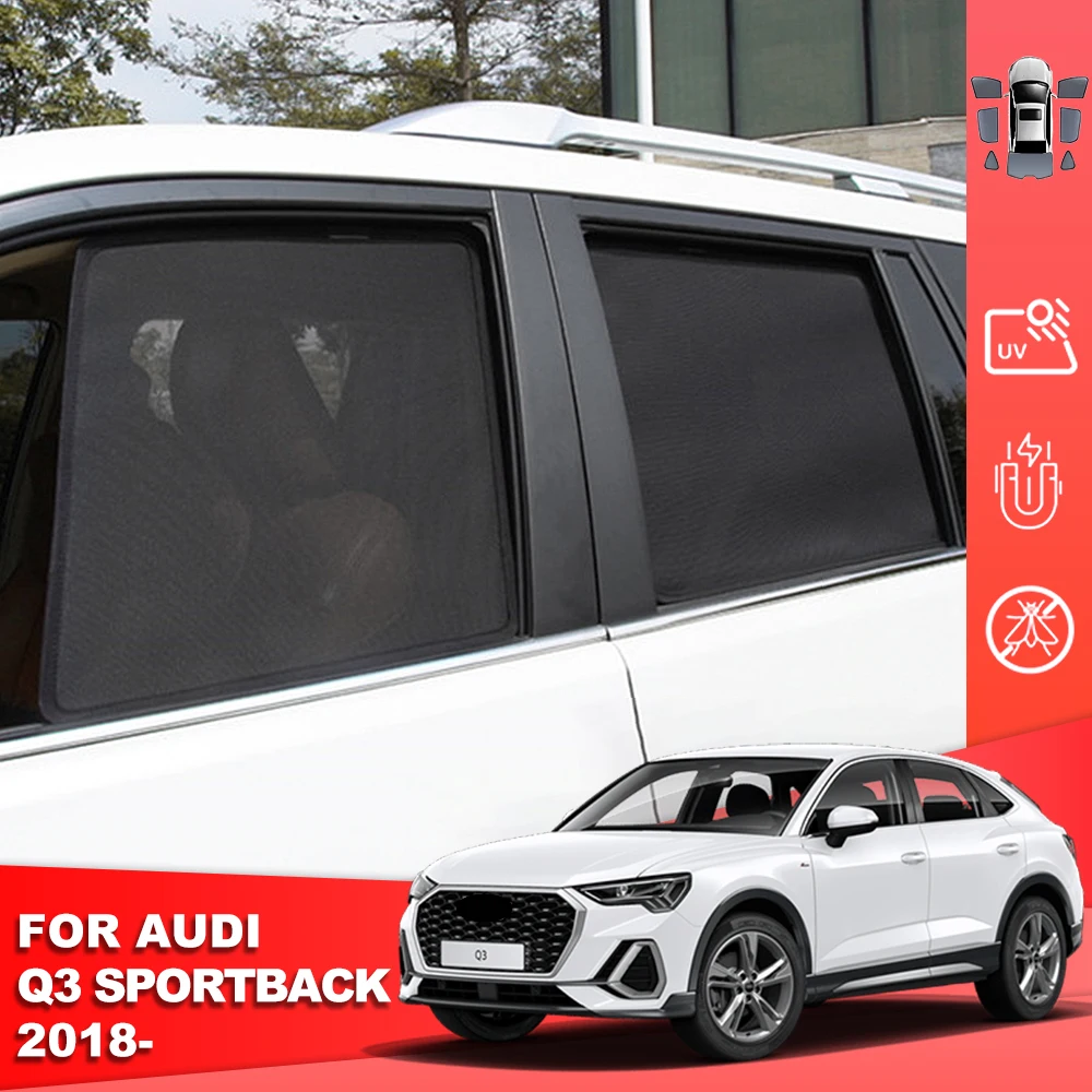 

For Audi Q3 Sportback F3 2019-2024 Magnetic Car Sunshade Shield Front Windshield Curtain Rear Side Baby Window Sun Shade Visor