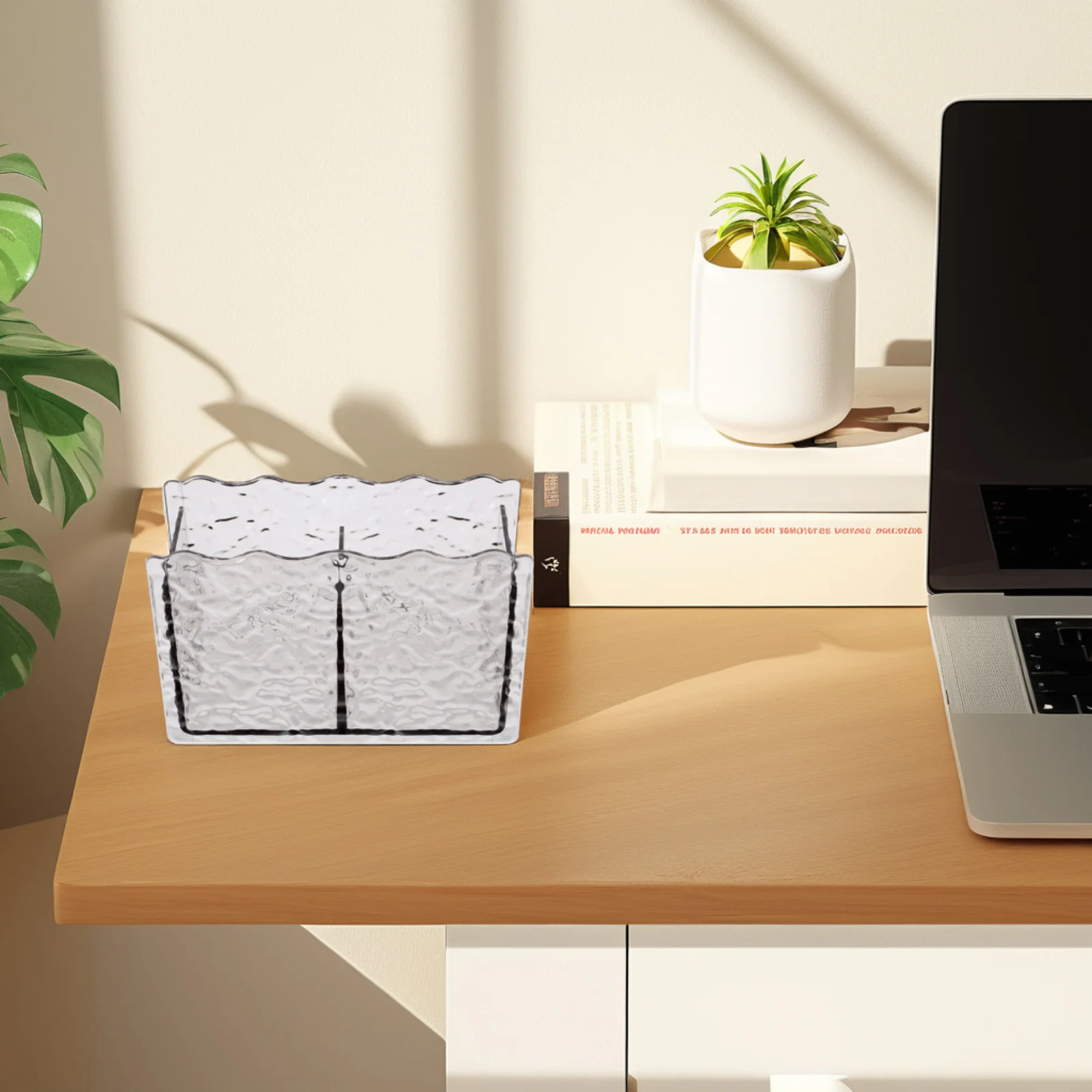 

Clear Pen Holder for Desk Aesthetic Plastic Pencil Cup Organizer Multifunctional Stationery Storage Makeup Brush Holder Small