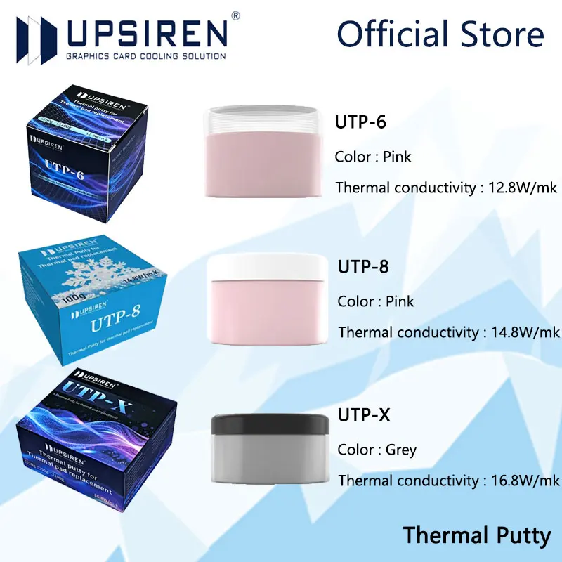 

UPSIREN UTP-6/UTP-8/UTP-X Thermal Putty For VGA GPU IC Processor Rapid Cooling Thermal Pad Replacement Heat Blocking Putty