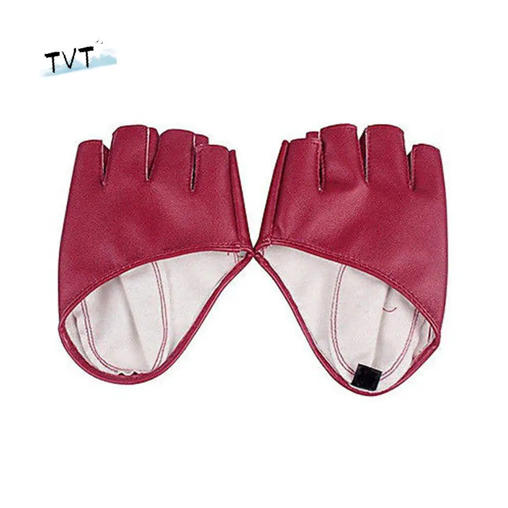

1 Pair PU Leather Clothing Accessories Half Palm Pole Dance Half Finger Fingerless Gloves