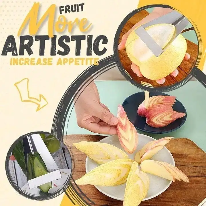 Fruit Carving Knife Household Stainless Steel Push Knife Chef Must Have Fruit Platter Carving Mold Kitchen Supplies Items