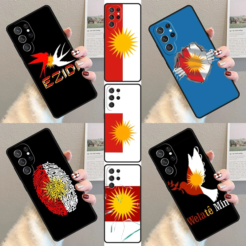 Yazidi Flag Ezidxan Phone Case For Samsung Galaxy S23 S21 S20 FE S24 S22 Ultra Note20 S10 S9 S8 Plus Silicone Cover