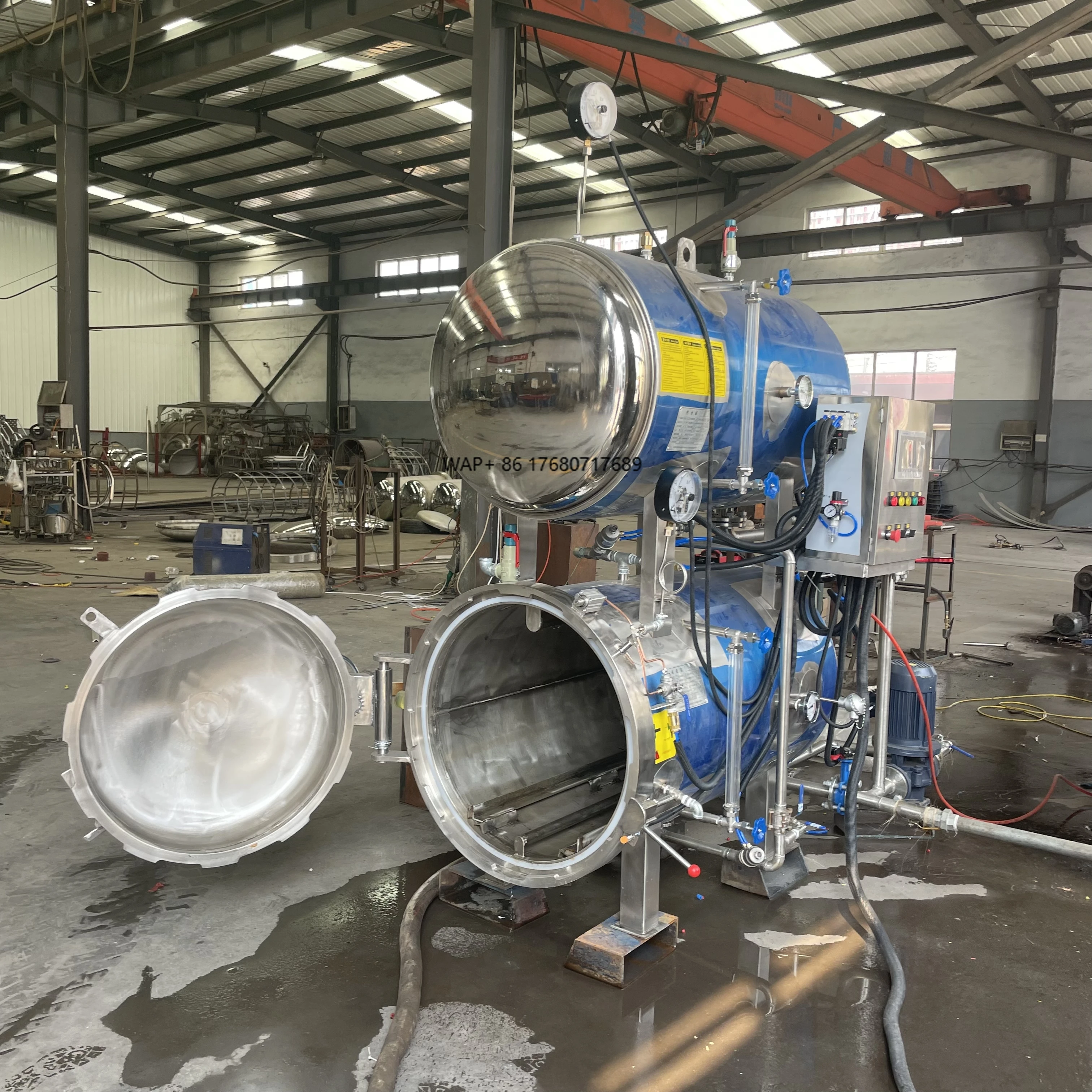 Neue Autoklaven-Retorten-Verpackungsmaschine für die Lebensmittelverarbeitung, Dampfsterilisator für Fleischzustand. Neu