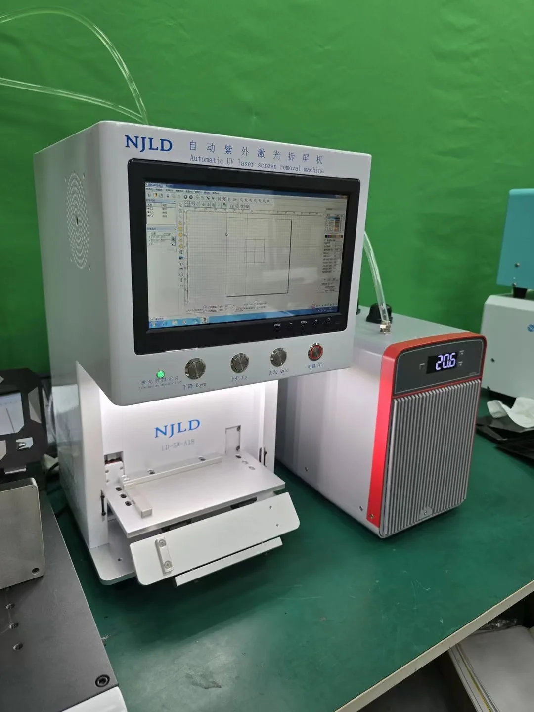 NJLD LD-5W-A18 Water Cooling UV Laser Machine For Mobile Phone Screen/Frame/Back Glass Disassembly Removing Tool