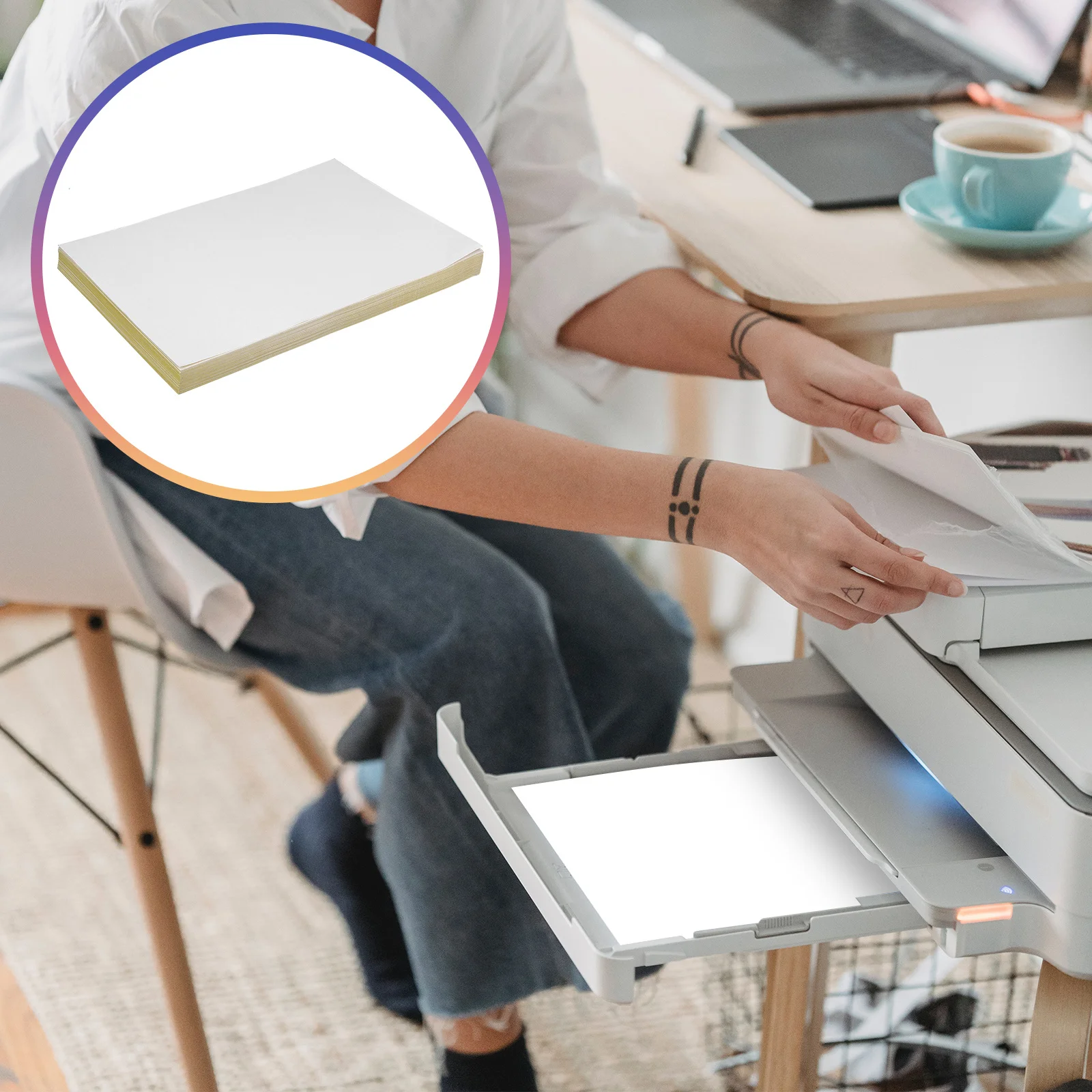 100 Sheets Printable Sticker Paper for Inkjet Laser Printers White Matte Vinyl Label Sheets for Custom Labels Thank You Notes