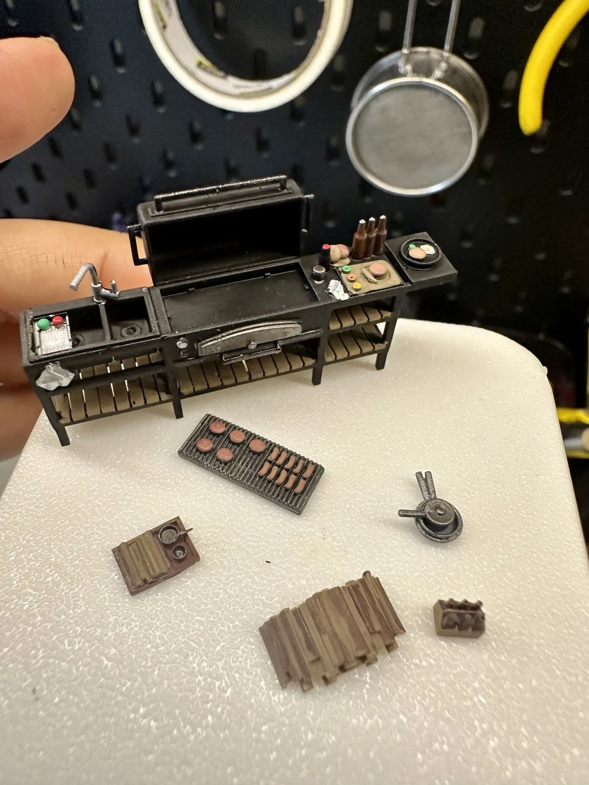 1/64 Diorama Barbecue Grill Model Car Repair Props Miniature Model Sand Table Scene Garage BBQ Grill Accessories Model image 11