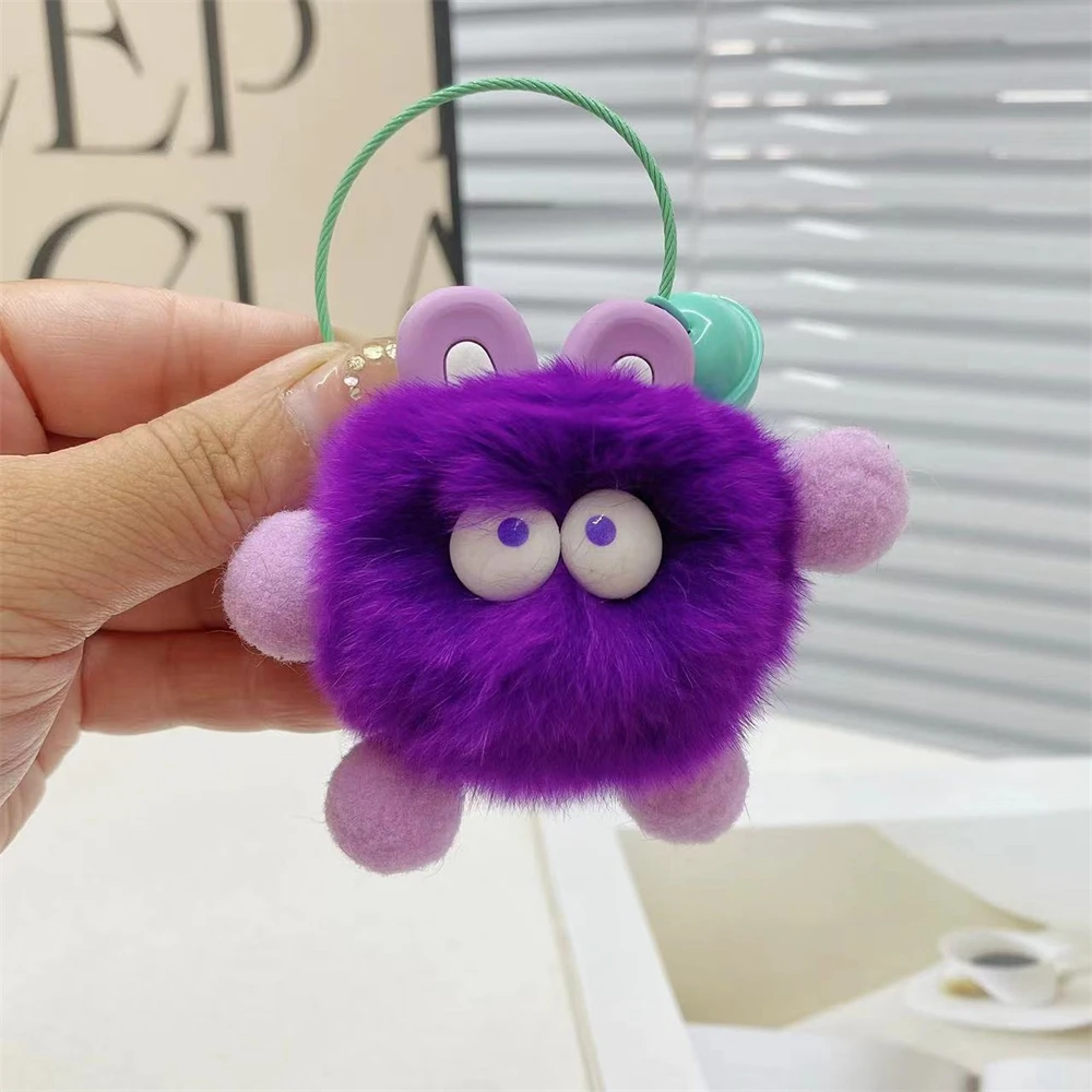 Cartoon Plush Keychain, bonito boneca pingente, acessórios decorativos chave, sem perda de cabelo, alta qualidade