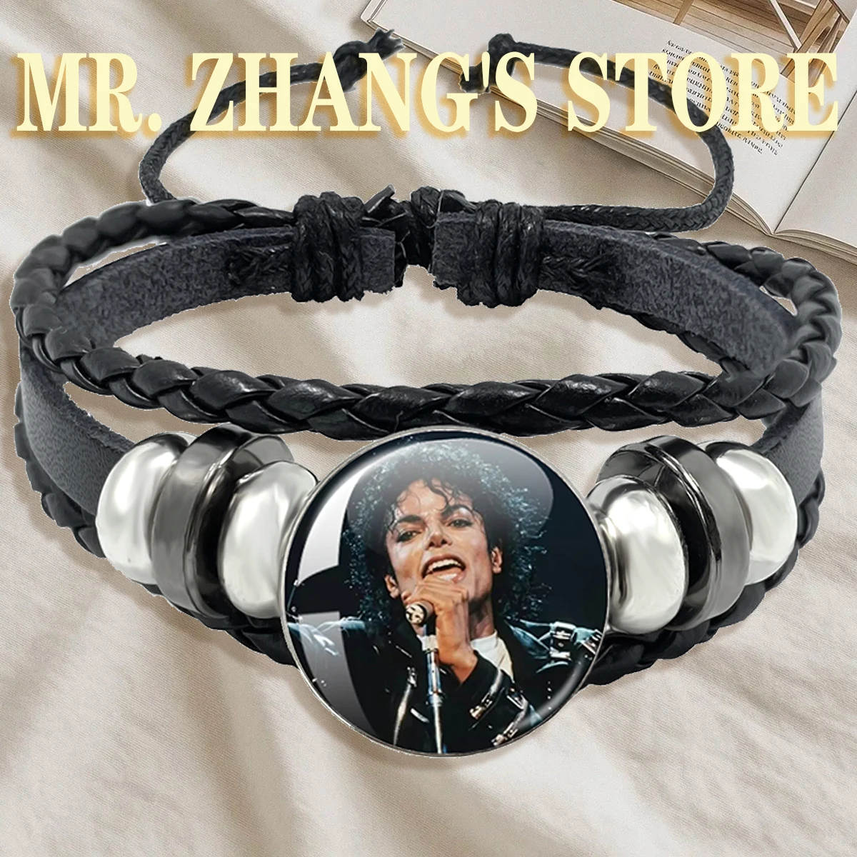 Michael Jackson 20MM Rotundity  Glass Cabochon Bracelet  Cover Pendant Versatile Retro Personalized Accessory