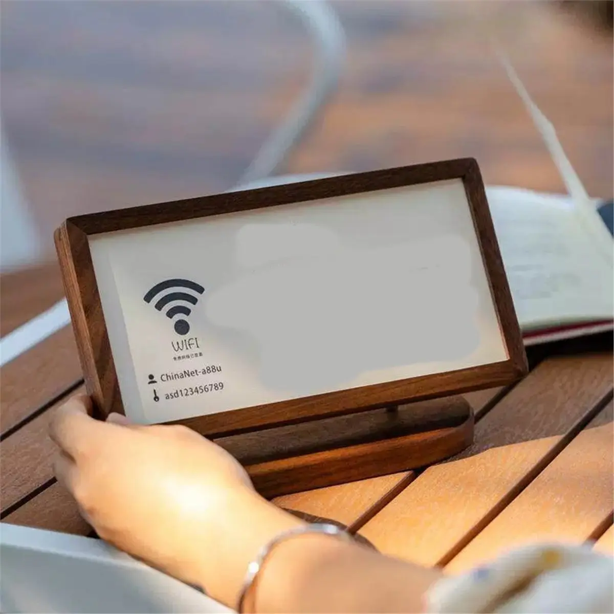 618 Mega Sale Walnut Wood Code Stand Payment Holder Luxury Cafe Countertop Display Handcrafted Money Collection Plate