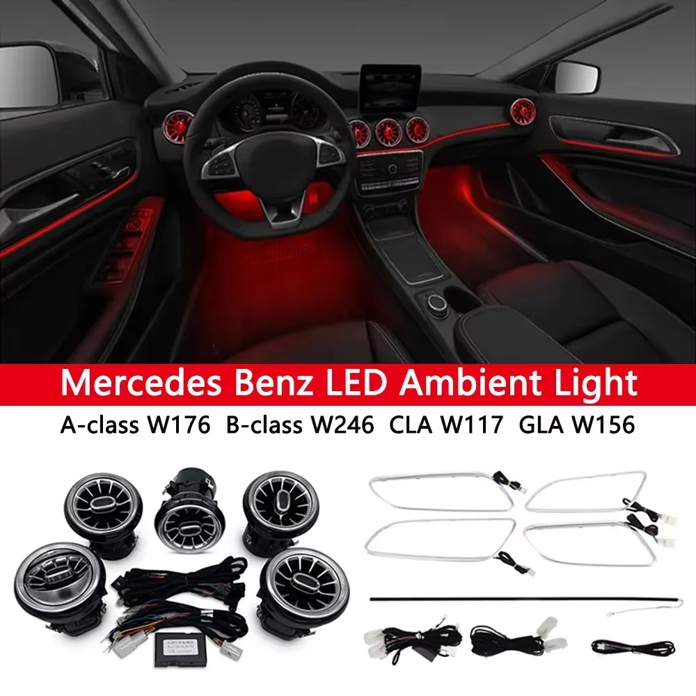 12 Colors LED Door Light Foot Light Ambient Light for Mercedes Benz A/B-Class GLA W176 W246 W156 2013-2019