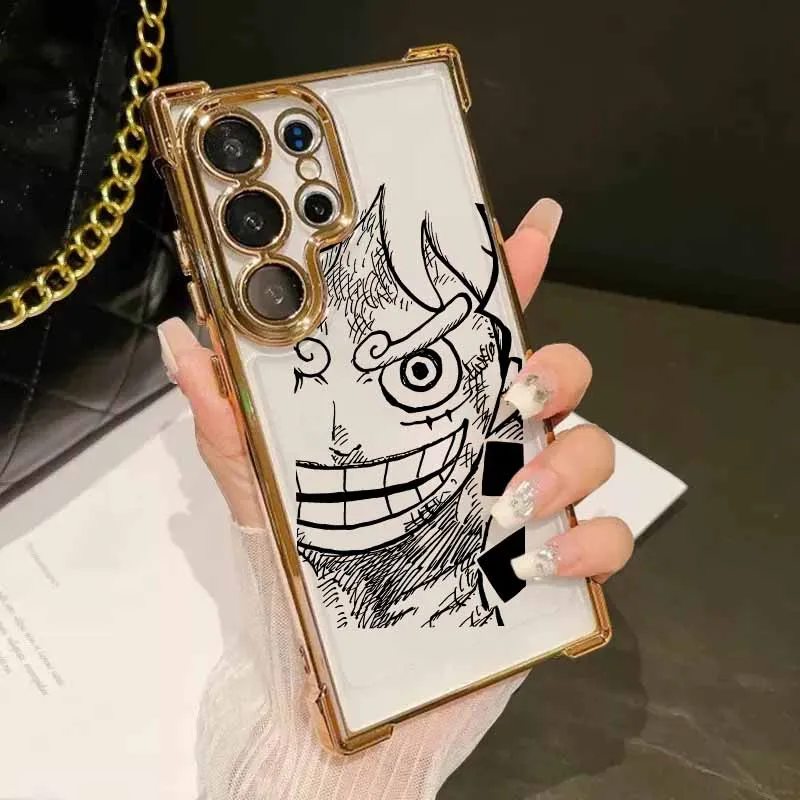 Anime One Piece Handyhülle für Samsung S26 S25 Edge S24 S23 S22 S21 S20 FE Ultra Plus Lite, Galvanisierte Sturzsichere Schutzhülle – Detail 3