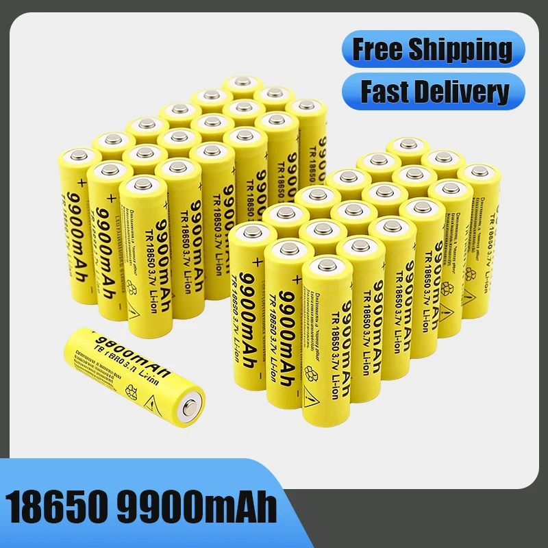 

3.7V 9900mAh 18650 Rechargeable Li-ion Batteries 1-20PCS for Flashlight Torch Headlamp Power Bank