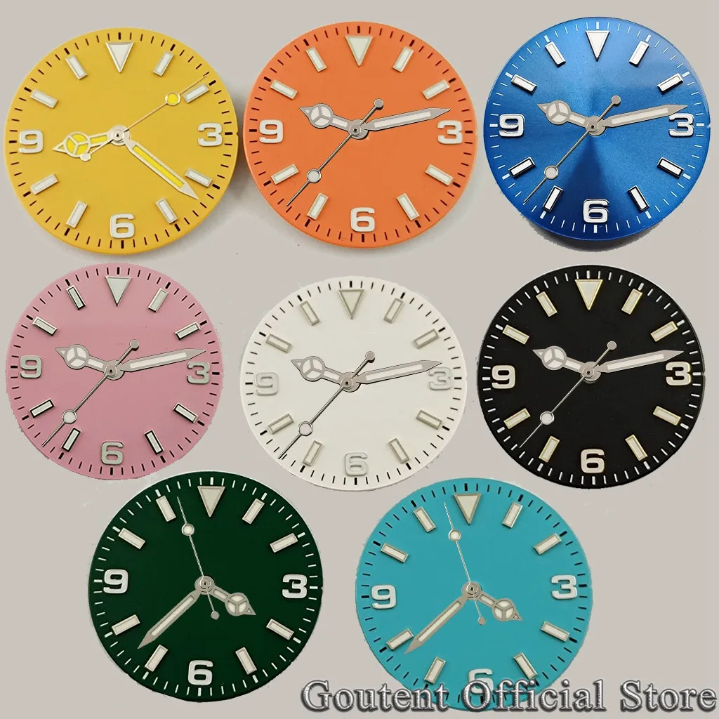 Goutent  29mm Sterile Watch Dial With Hand Lume Fit NH35 NH36 ETA 2836 2824 PT5000 Miyota 8205/8215/821A DG2813/3804 Movement