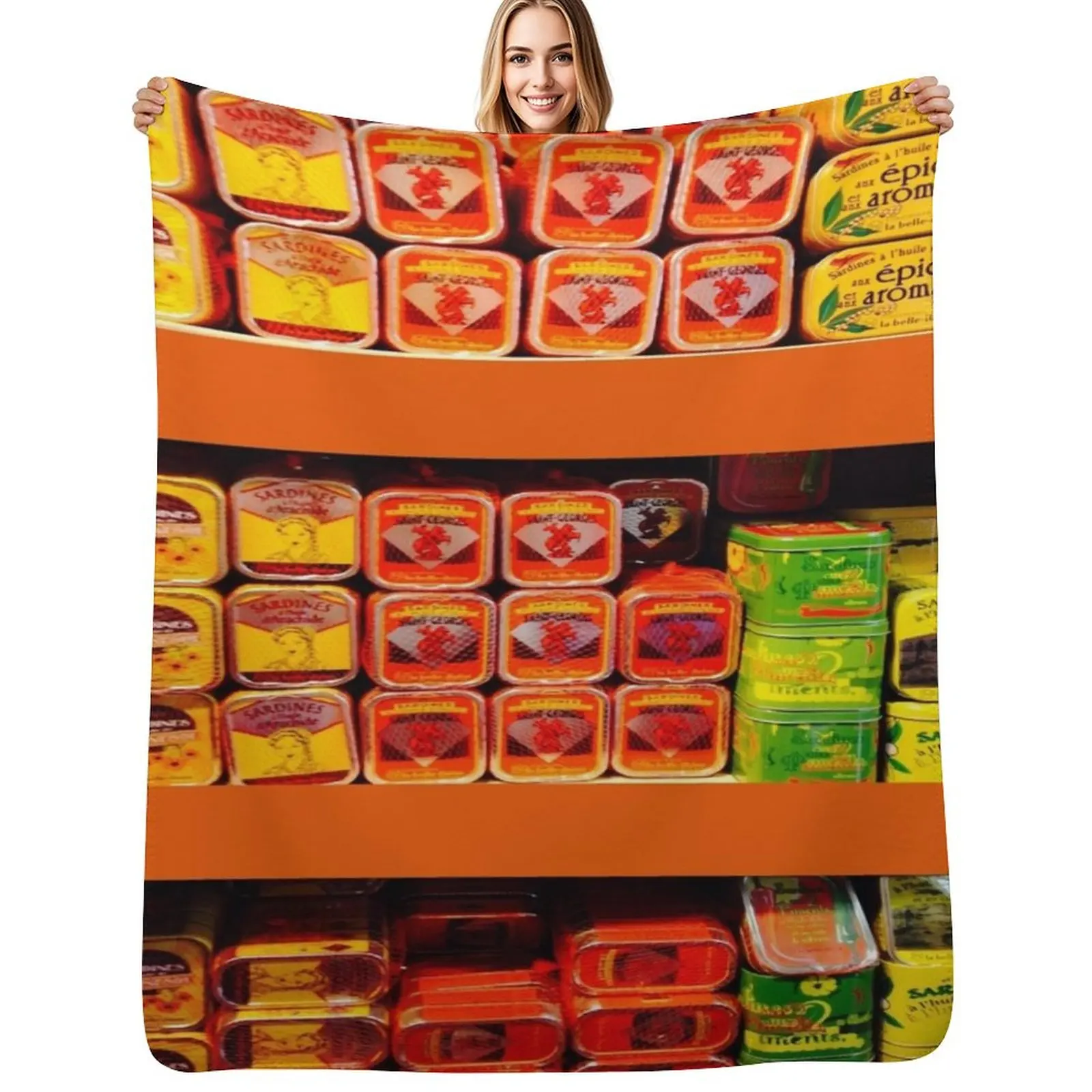 Sardine Tins Collection Shop Display Throw Blanket Moving Luxury Throw Sofa Throw Soft Beds Luxury Brand blankets ands Blankets
