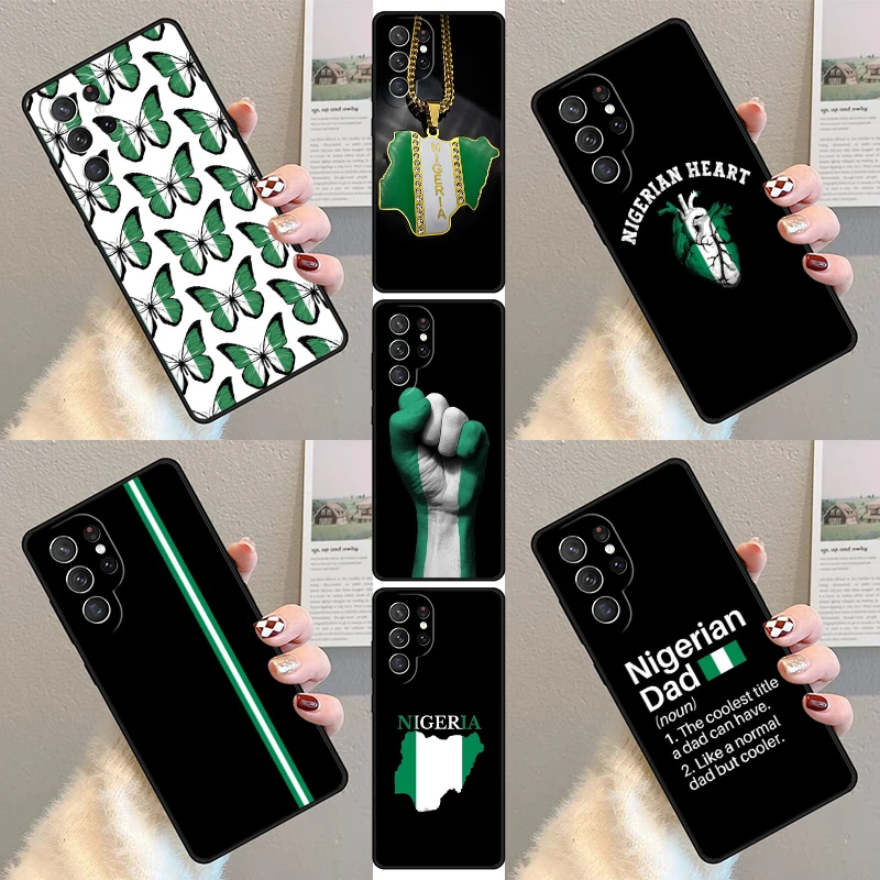 

Nigerian flag Phone Case For Samsung Galaxy S23 S21 S20 FE S24 S25 S22 Ultra Note 10 20 Plus Silicone Cover