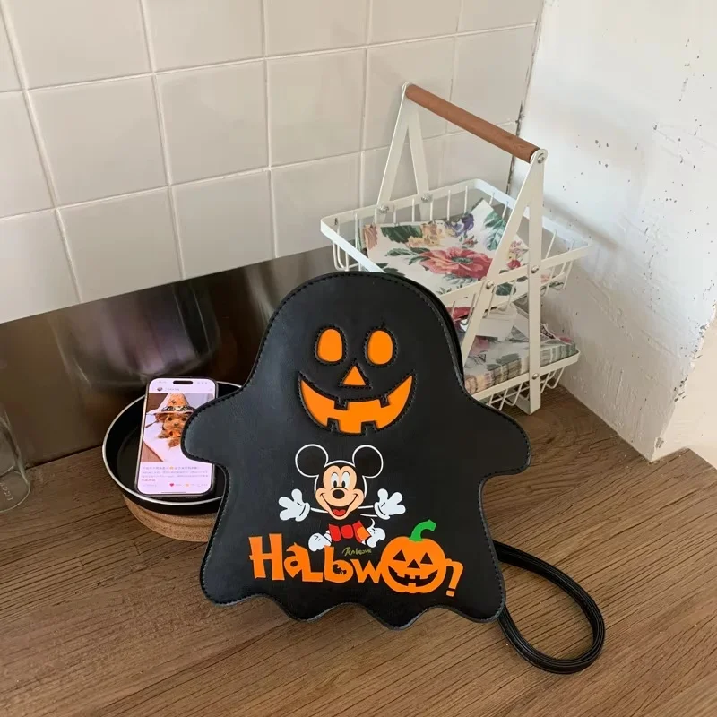 Torby Halloweenowe z Myszką Miki Disneya, Damski Plecak Modny i Wysokiej Jakości, Damska Torba na Ramię, Zabawna Halloweenowa Torba z Dynią