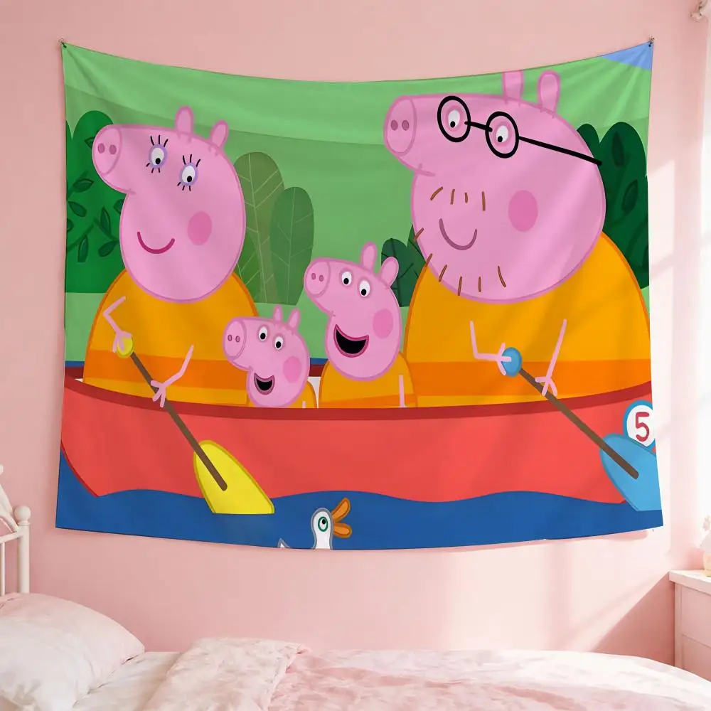 Peppa Pig Tapestry Wall Hanging Bohemian Wall Tapestries Mandala Home Decor For Living Room Bedroom Dorm