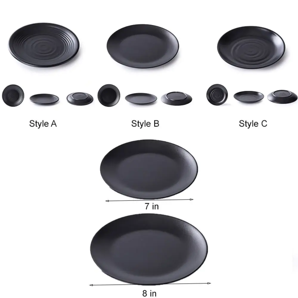 6pcs Japanese Style Round Melamine Plate Imitation Porcelain Frosted Appetizer Tray Fall-resistant Salad Plate Restaurant - view 6