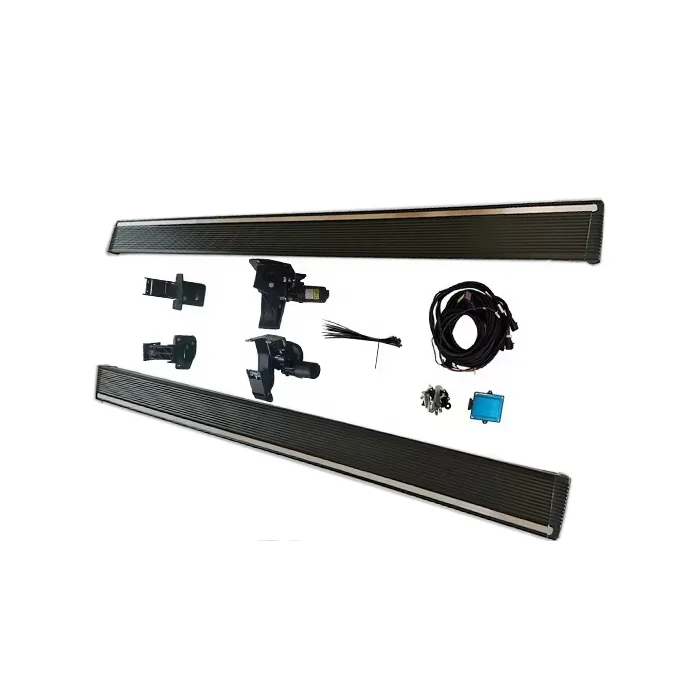 Electric Retractable Side Steps, Intelligent Power Running Boards for Toyota Hilux Chevy Silverado, Powder Coated Aluminum,Black