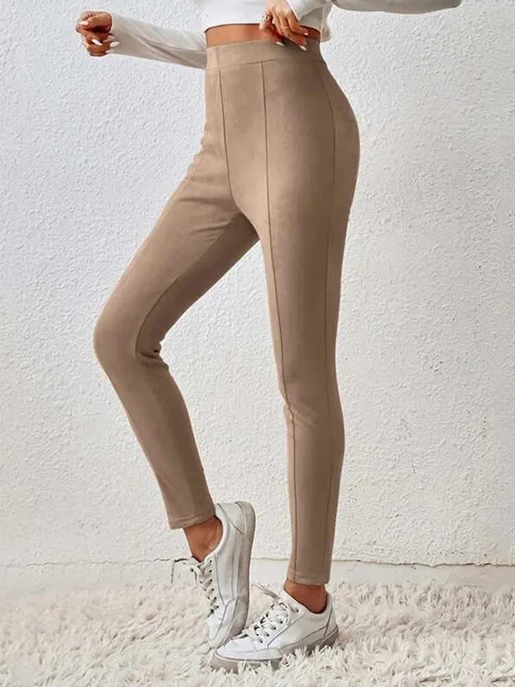 2024 Sexy Astic Imitation Leather Leggings Women Stretch High Waist Pants Slim Fit Leggings For Women Spring Fall Pants