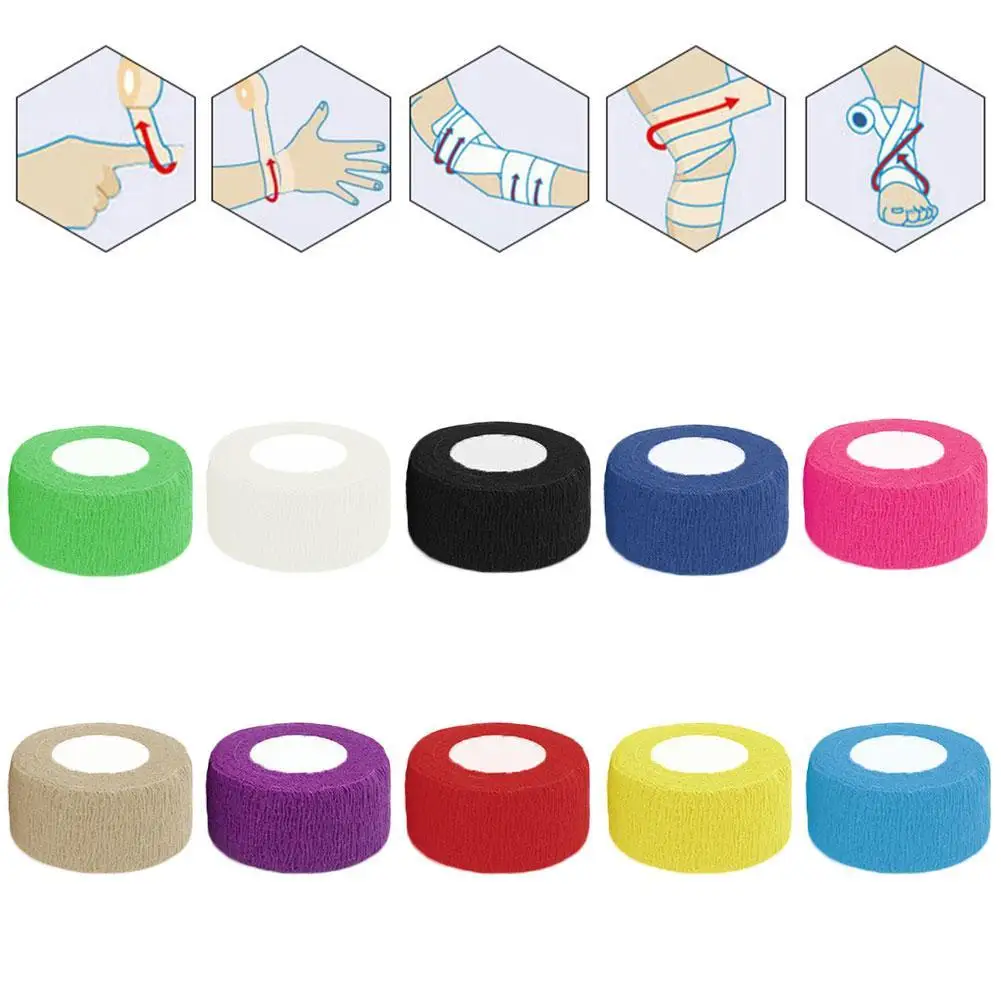 1 Roll Sport Self-Adherent Tape Elastoplast Adhesive Wrap Cohesive Bandages First Aid Tape Pet Tape 2.5cm*4.5m