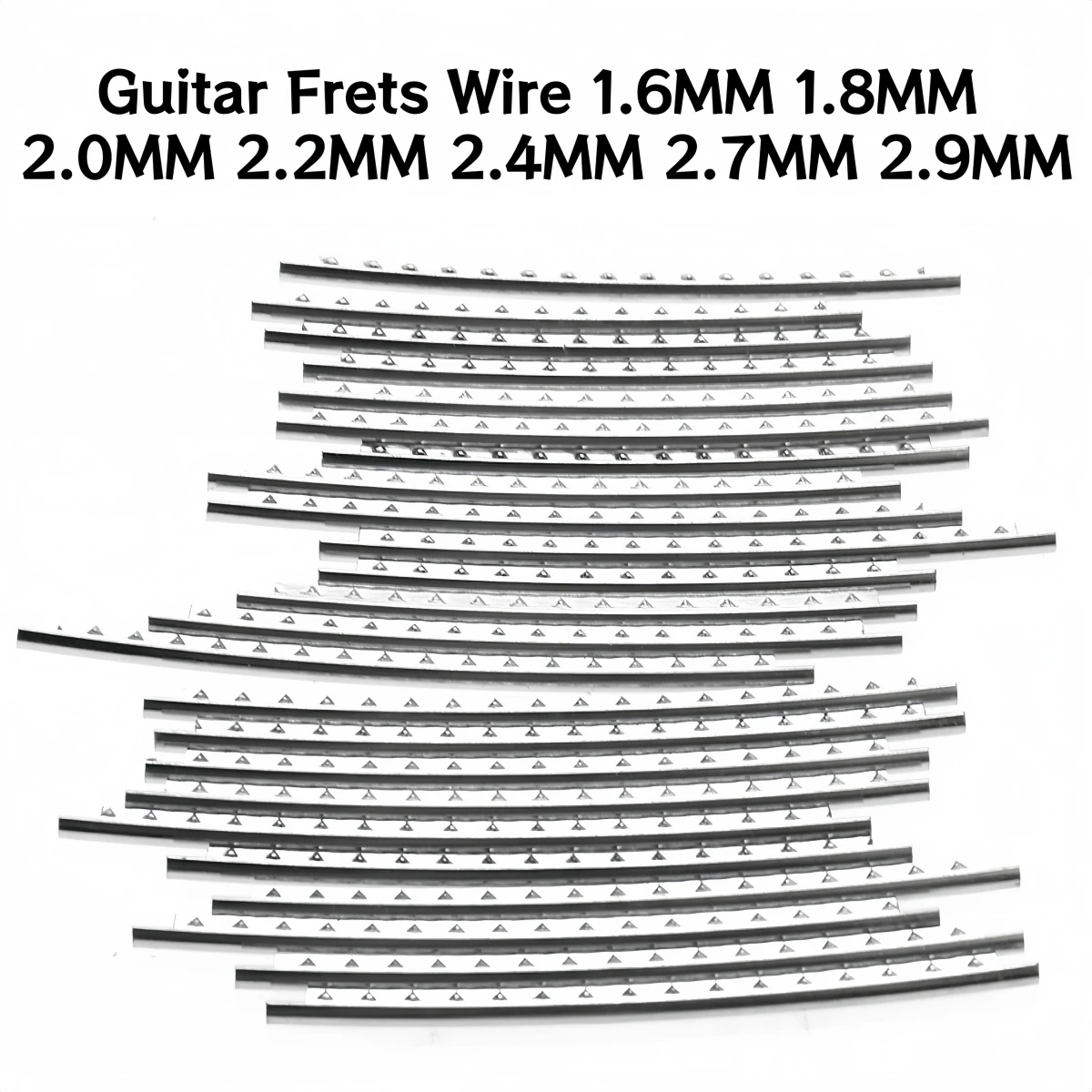 Miwayer Guitar Frets Wire Set Nickel Silver 1.6/1.8/2/2.2/2.4/2.7/2.9mm, 18-24pcs Guitar Fretwire for Fret Replacement & Repair