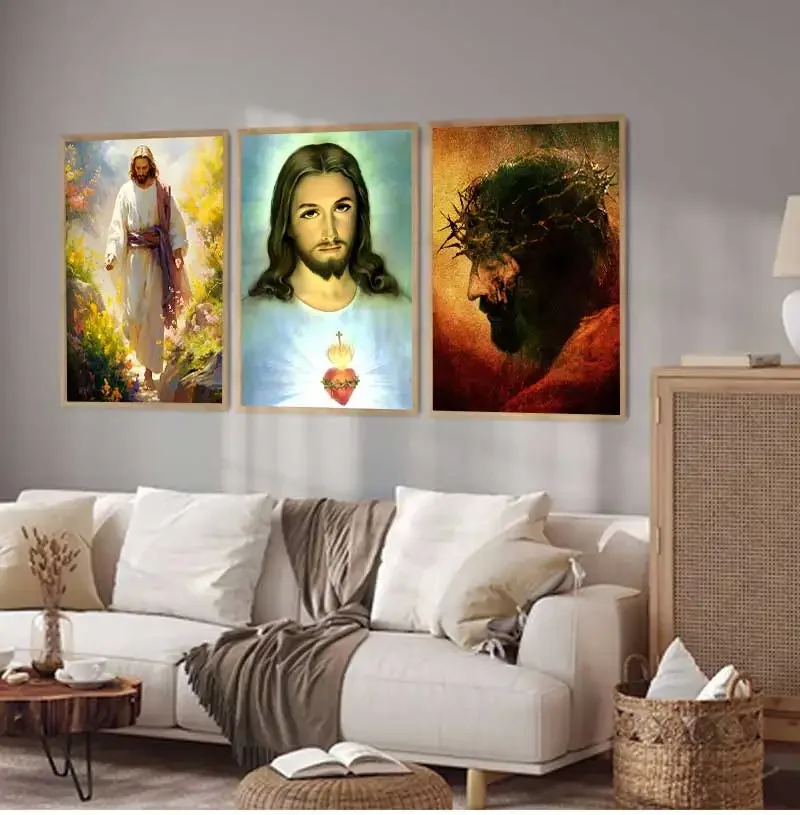 Vintage Religion Jesus Christ The Last Supper Bible Verse   Art Poster Canvas Painting Wall Print Picture Living Room Home Decor