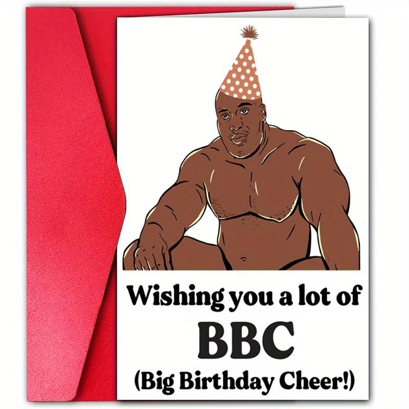 1 pc funny birthday card with muscle boy birthday card, best gift for brothers, friends and family.