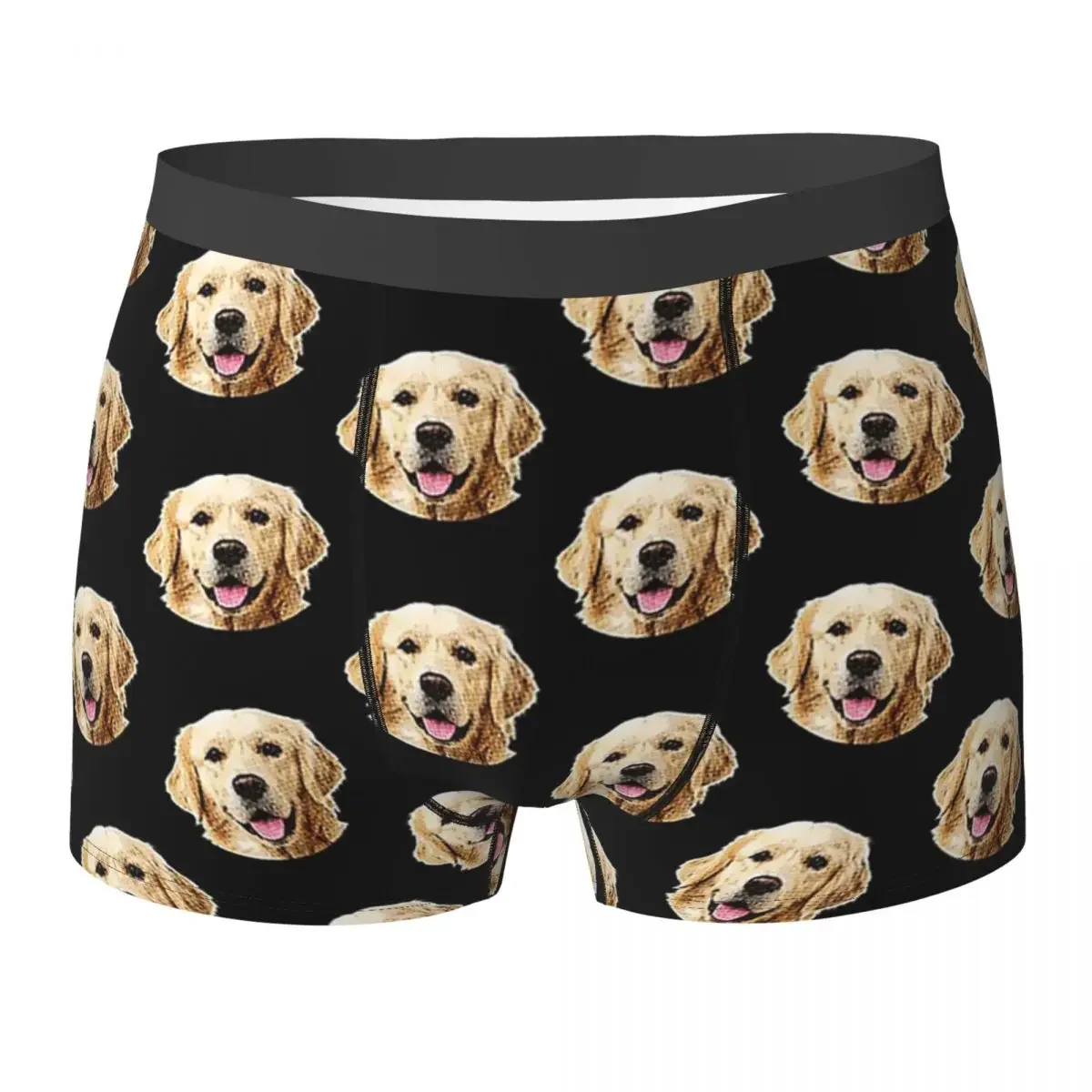 Boxer Underpants Shorts Funny Golden Retriever Face Portrait Panties Male Breathable Underwear for Homme Man Boyfriend Gifts