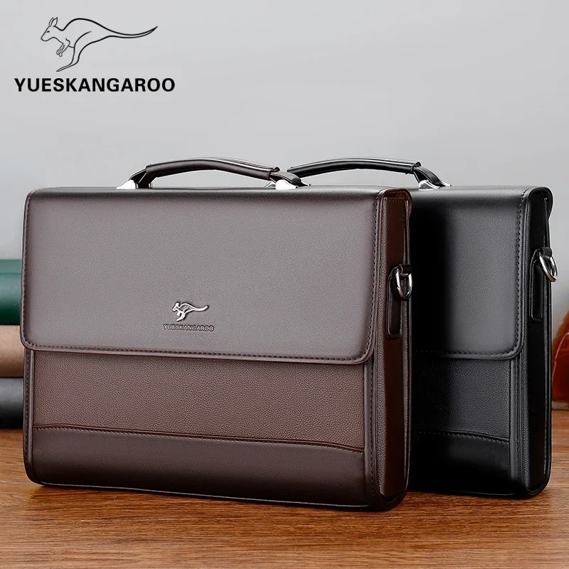 Male Handbags Pu Leather Men\'s Tote Briefcase Business Shoulder Bag for Men 2024 Brand Laptop Bags Man Organizer for Documents