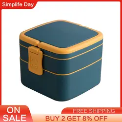 Oven Heating Lunch Boxes Heat Additive Portable Double-layer Bento Tableware Lunch Box Keep Warm Fresh Food Storage