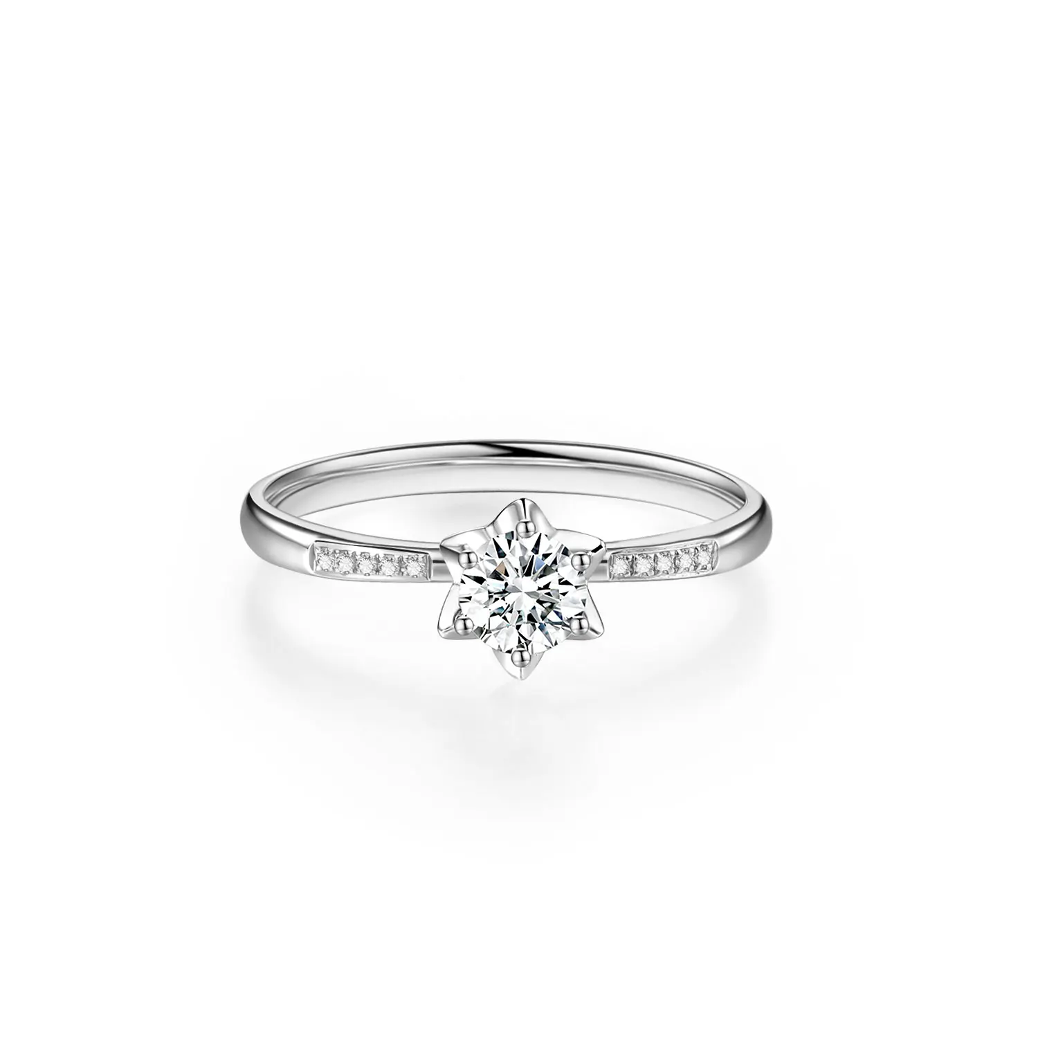 

Lab Grown Diamond Ring Certificated 18K Gold 0.3-0.6CT Round Diamonds Star Rings D-F VS-VVS Engagement Party RE4406