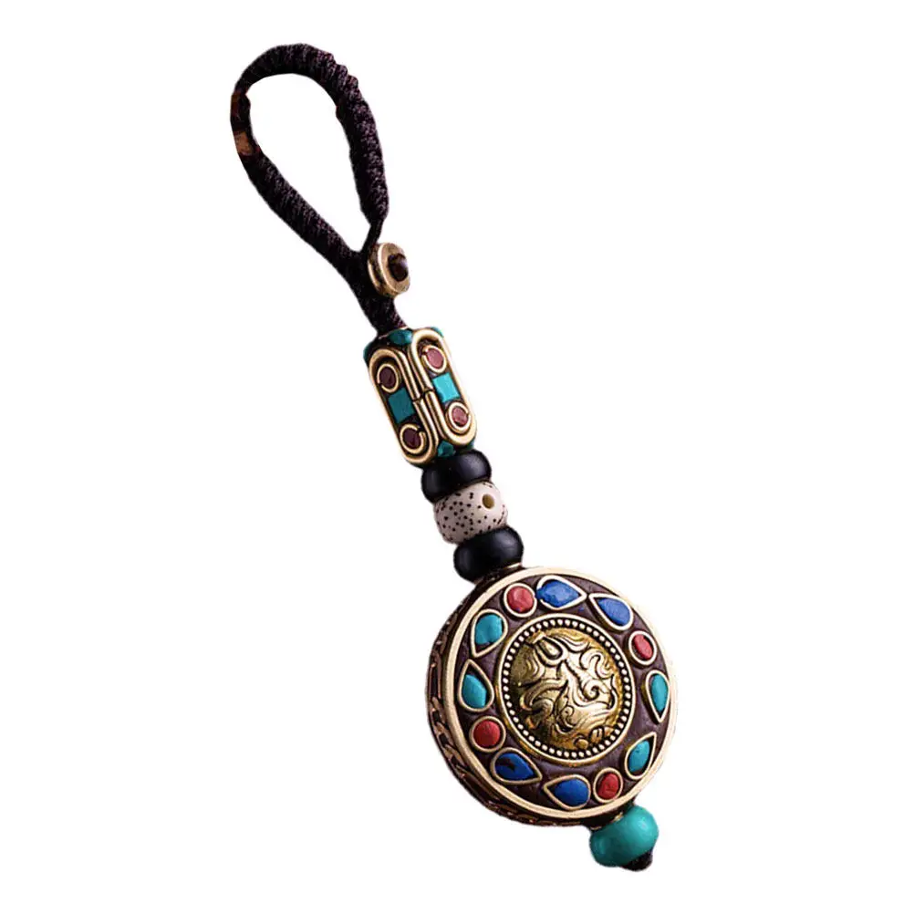 Good Luck Car Keychain Peace Symbol Stylish Metal Keychain for Car Keys Handbag Purse Bag Charm Pendant Lucky Key Chain Women