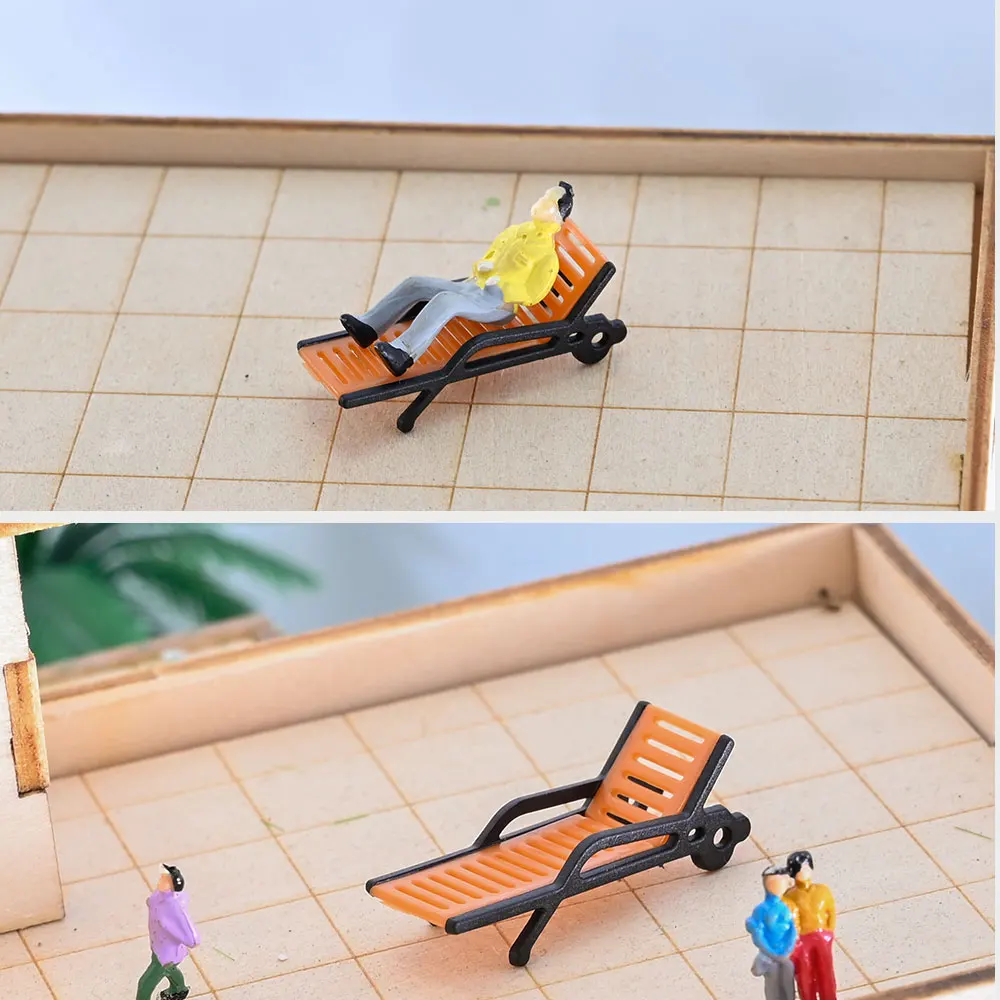 2pcs 1/150-1/30 Miniature Simulation Recliner Model Chiars ABS Toys DIY Architectural Model Material Indoor/Outdoor Scenery Kits