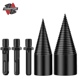 32/42mm Firewood Splitter Drill Bit Round/Hex/Triangle Shank Firewood Chop Reamer Punch Wood Breaking Machine Wood Chopper
