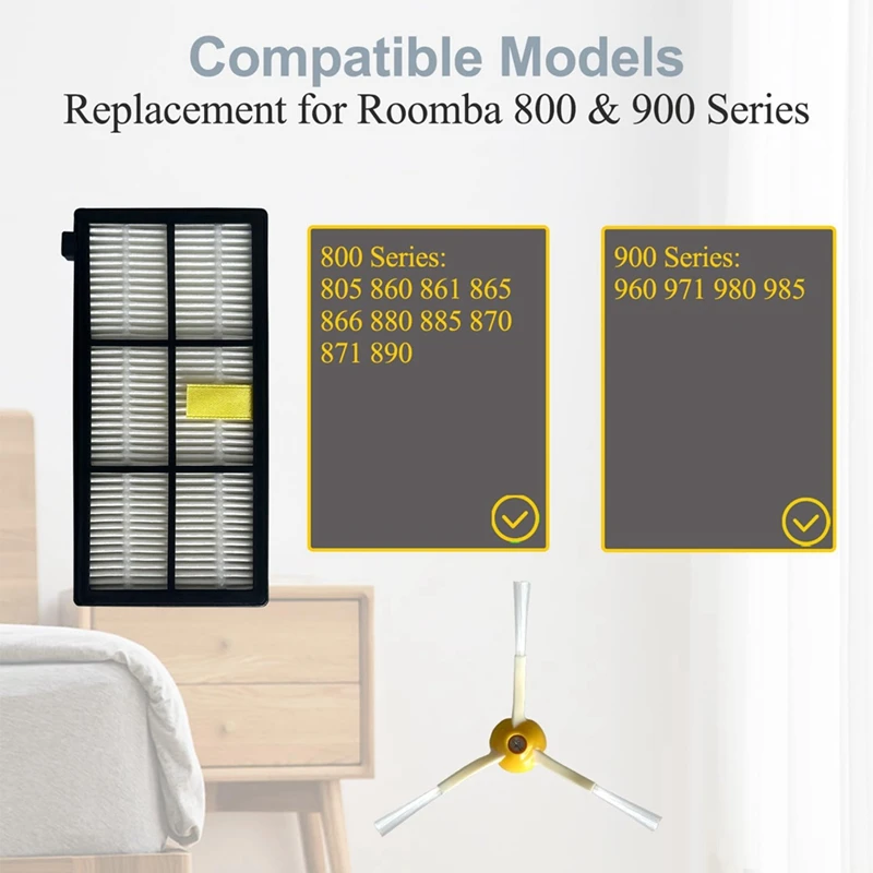 สำหรับ iRobot Roomba 900 800ชุด980 960 860 850 861 866 890ดูดฝุ่นหลักแปรงตัวกรอง HEPA