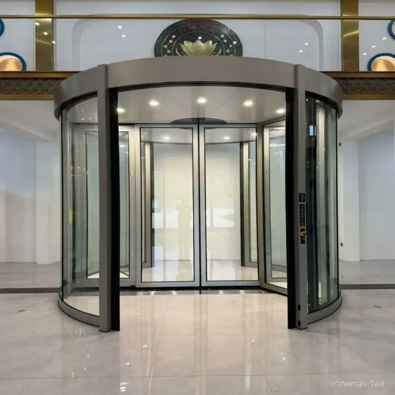 Glass Intelligent Induction Revolving Door, High-end Entrance Automatic Silent Revolving Door for Office Buildings